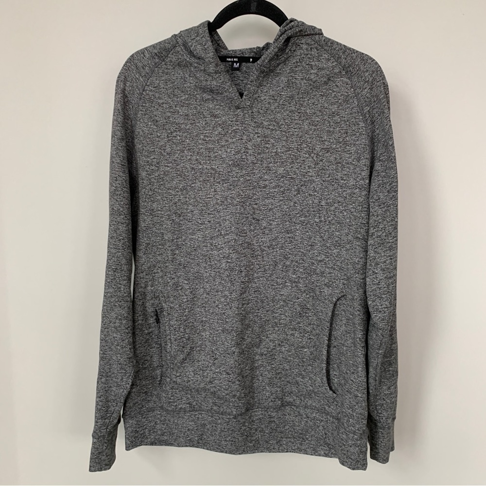 Public Rec Dark Gray Space Dye Long Sleeve Hoodie Pullover Size‎ M